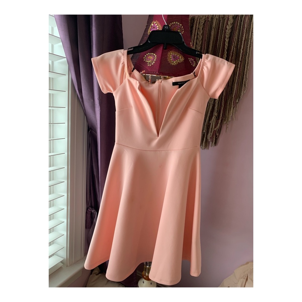 Pink plunge formal dress